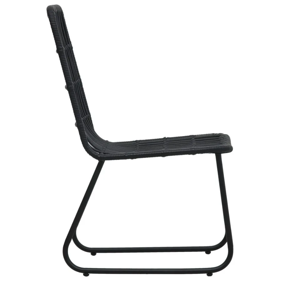 Cadeiras de pátio 2 unidades Poly Rattan preto