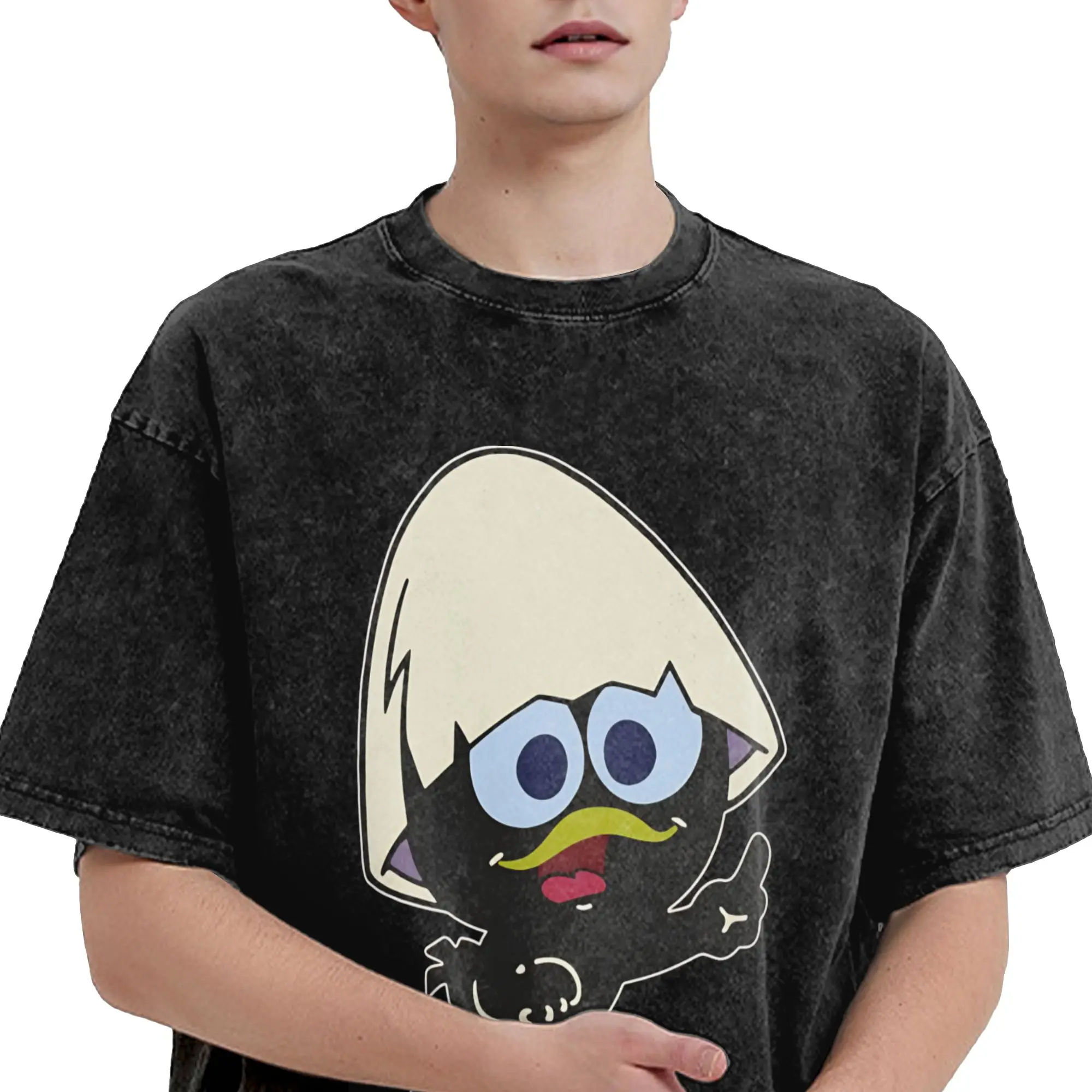 Cartoon Calimero Cest Trop Injuste Men T Shirts Washed  Casual Tee Shirt Short Sleeve Crew Neck T-Shirts Plus Size Clothing