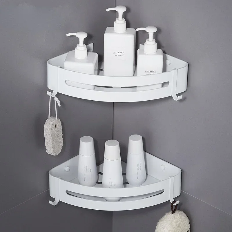 Wall Mounted White Aluminum Bathroom Soap Dish Bath Shower Shelf Bath Shampoo Holder Basket Holder Corner Shelf Wall Shelf