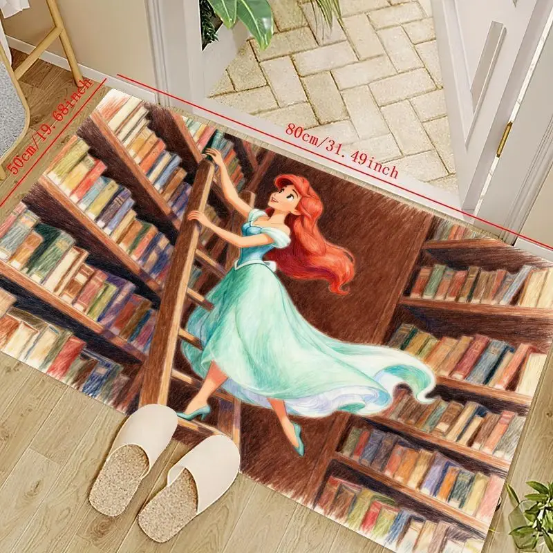 

1PC Disney Princess Ariel The Little Mermaid Enchanted Library Ladder Climbing Floor Mat, 50x80cm (19.68x31.49 Inch) Non-Slip So