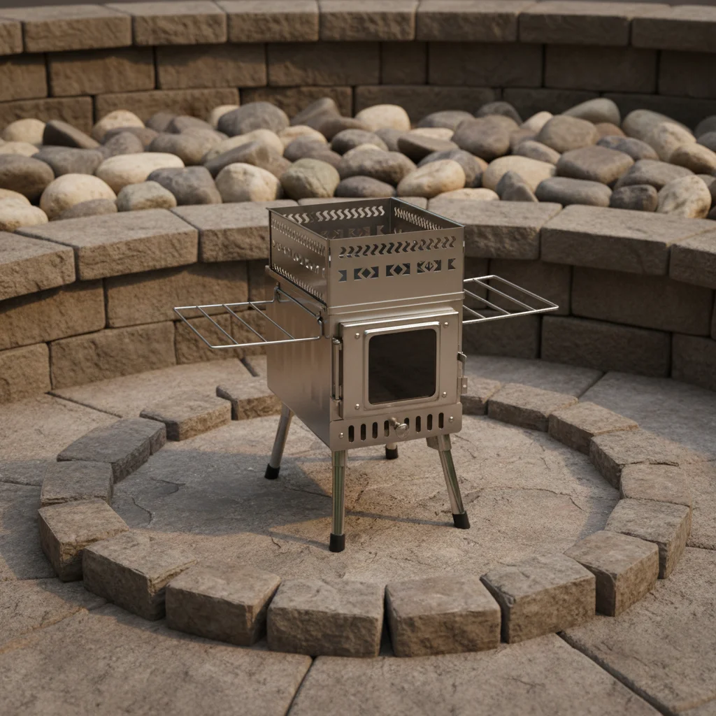 

Portable Foldable Stainless Steel Cookware Wood-Burning Stove High Efficiency Picnic Camping Tours