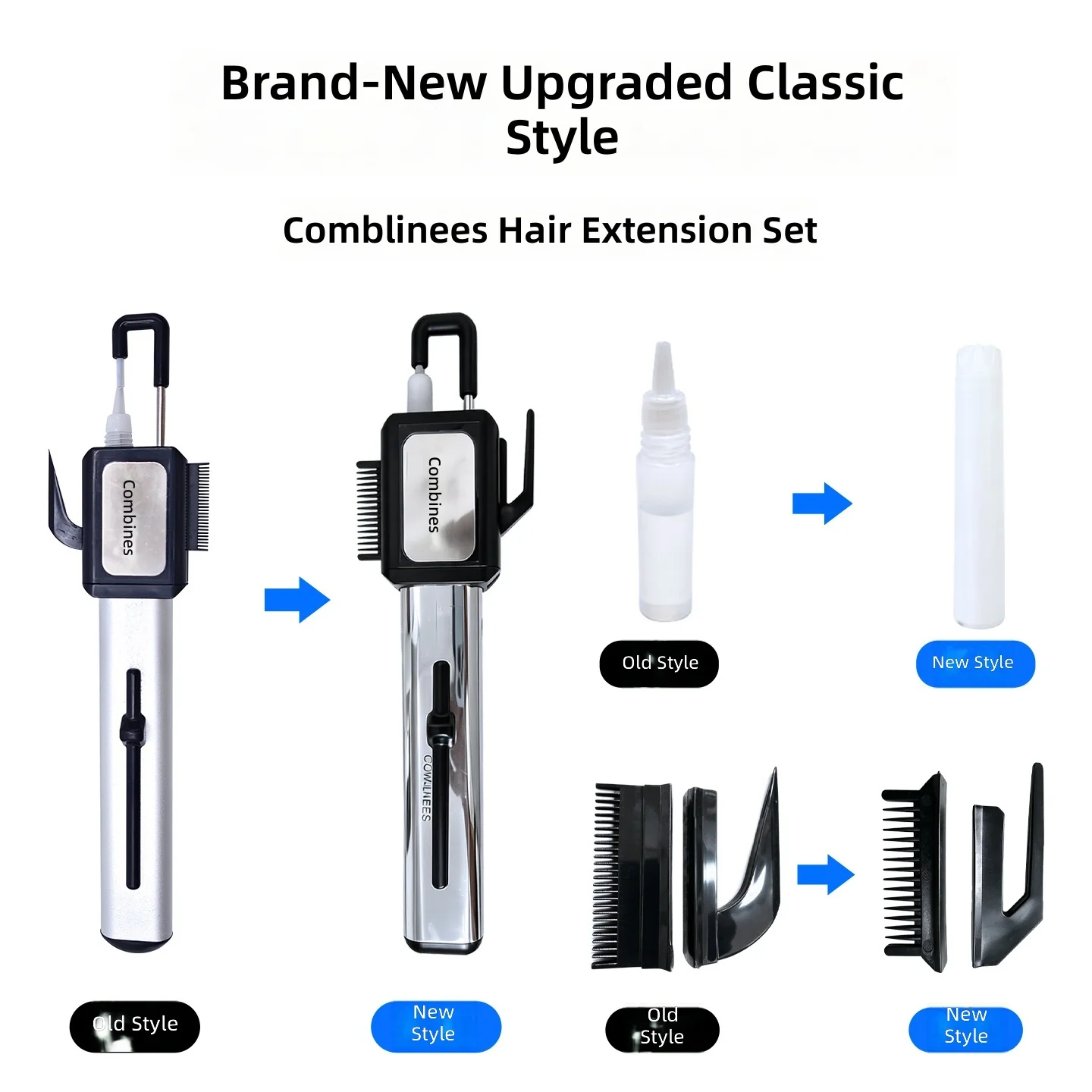 Salon Grade Strong Hold Hair Extension Tool Set Fast Curing Agent Comb Line System No Trace Extensions Made in China