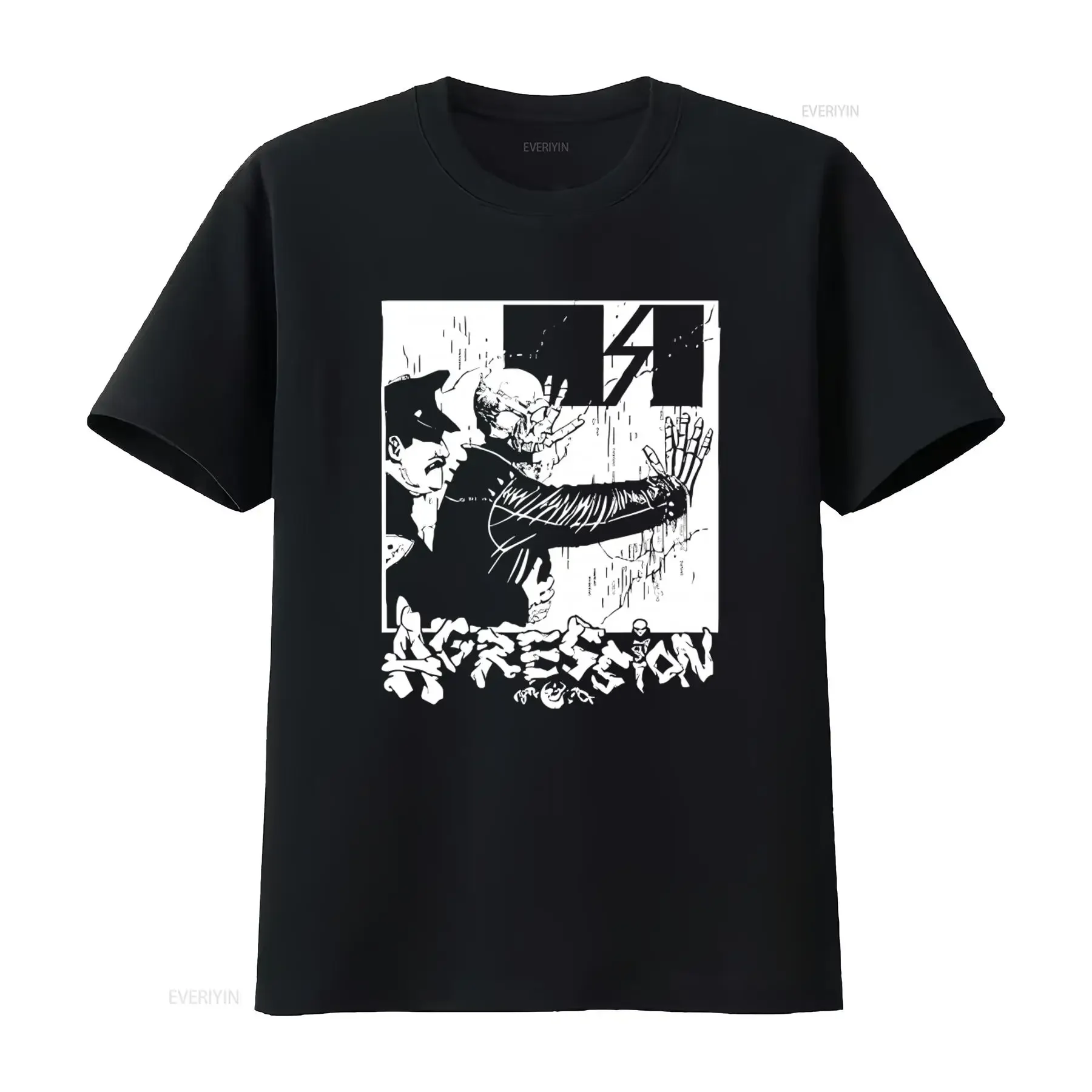 Agression Band Punk Style T Shirt Remake Hardcore Rock for Fan vintage Washed Unisex Breathable fashion homme streetwear Casual