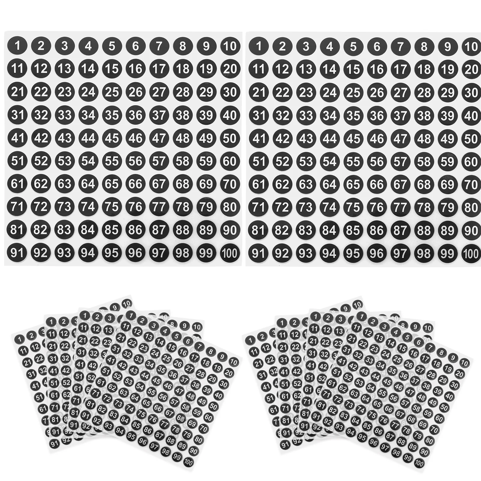 

50 листов наклейки с круглыми номерами, офисные водонепроницаемые маленькие медные пластины, пронумерованные