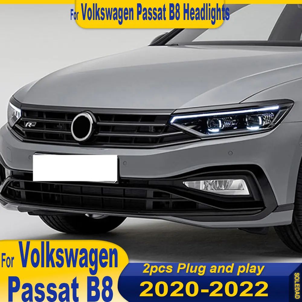 Car LED Headlight  For VW Passat B8 2016 2017 2018 2019 2020 2021 2022 Auto DRL Brake Turn Signal Lamp Plug and Play  Assemblies