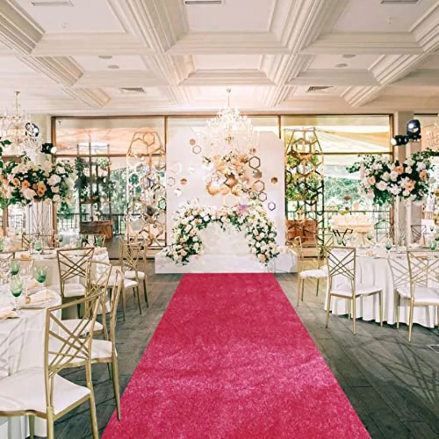 

Wedding Pink Aisle Runner 4x25 FT Wedding Velvet Aisle Runner for Wedding Ceremony Carpet Runner for Party Wedding Aisle Decora