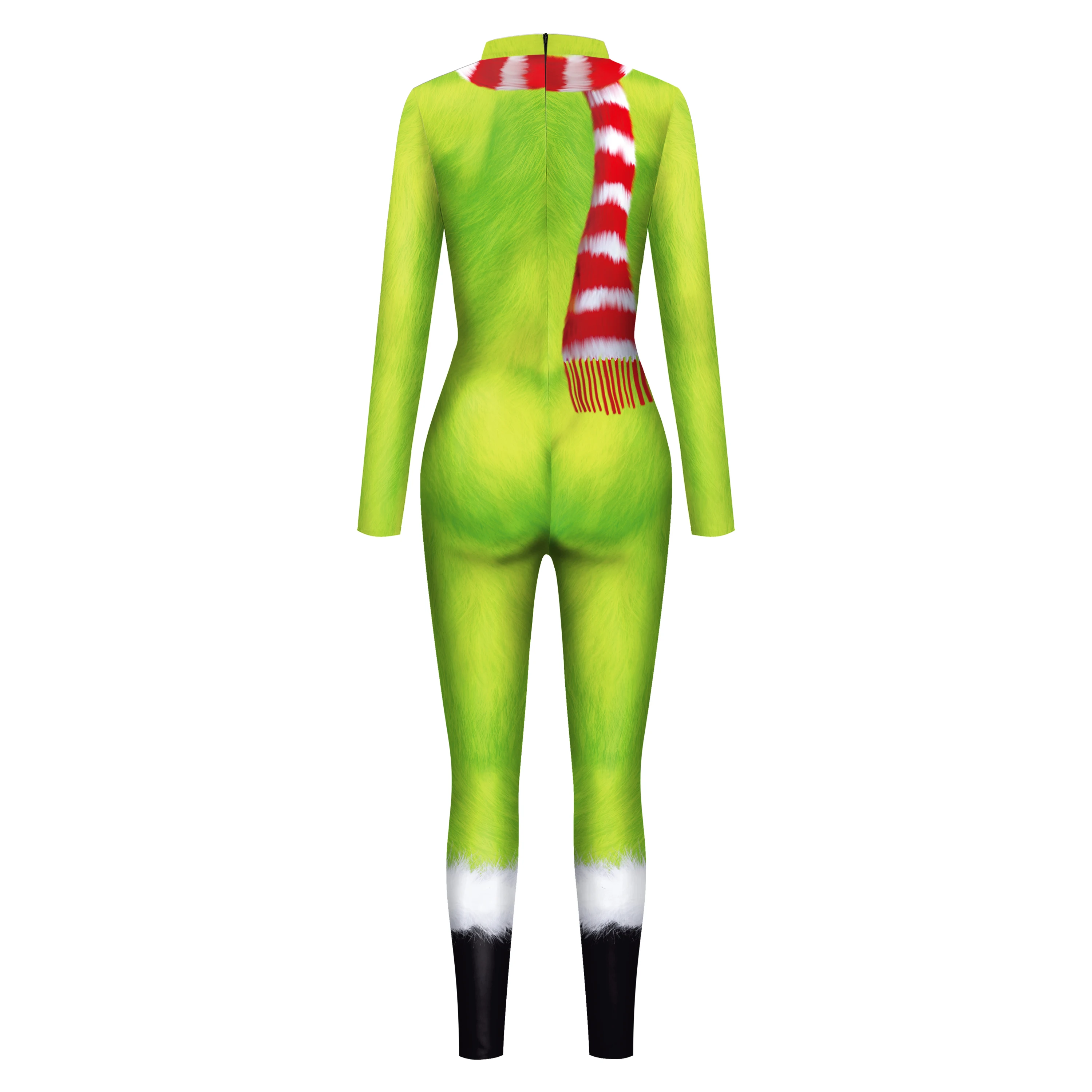 Mono verde de Anime para hombre y mujer, traje de Cosplay con estampado 3D Zentai para Halloween y vacaciones