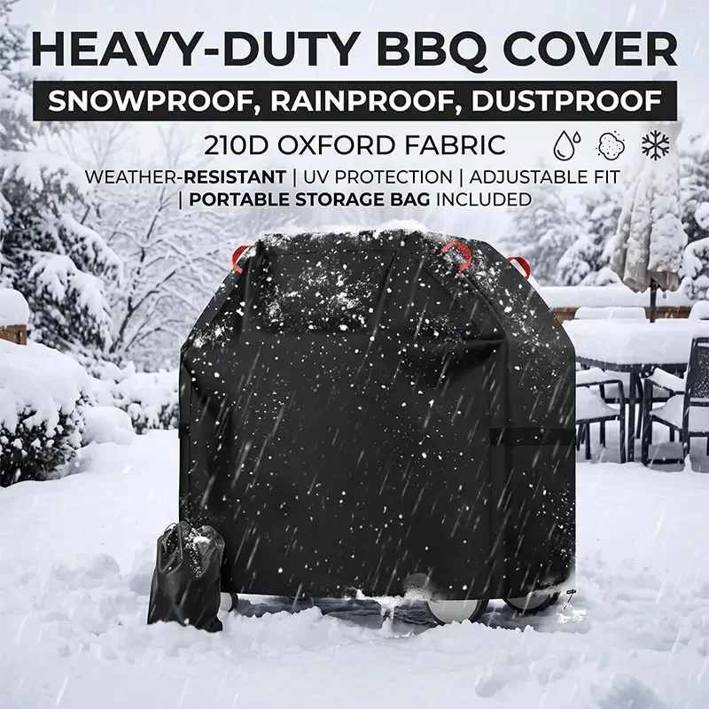 210D Silver Coated Cloth Outdoor Barbecue Hood Oven Cover,BBQ Cover Dustproof Gas Charcoal Electric Barbe Heavy Duty Grill Cover