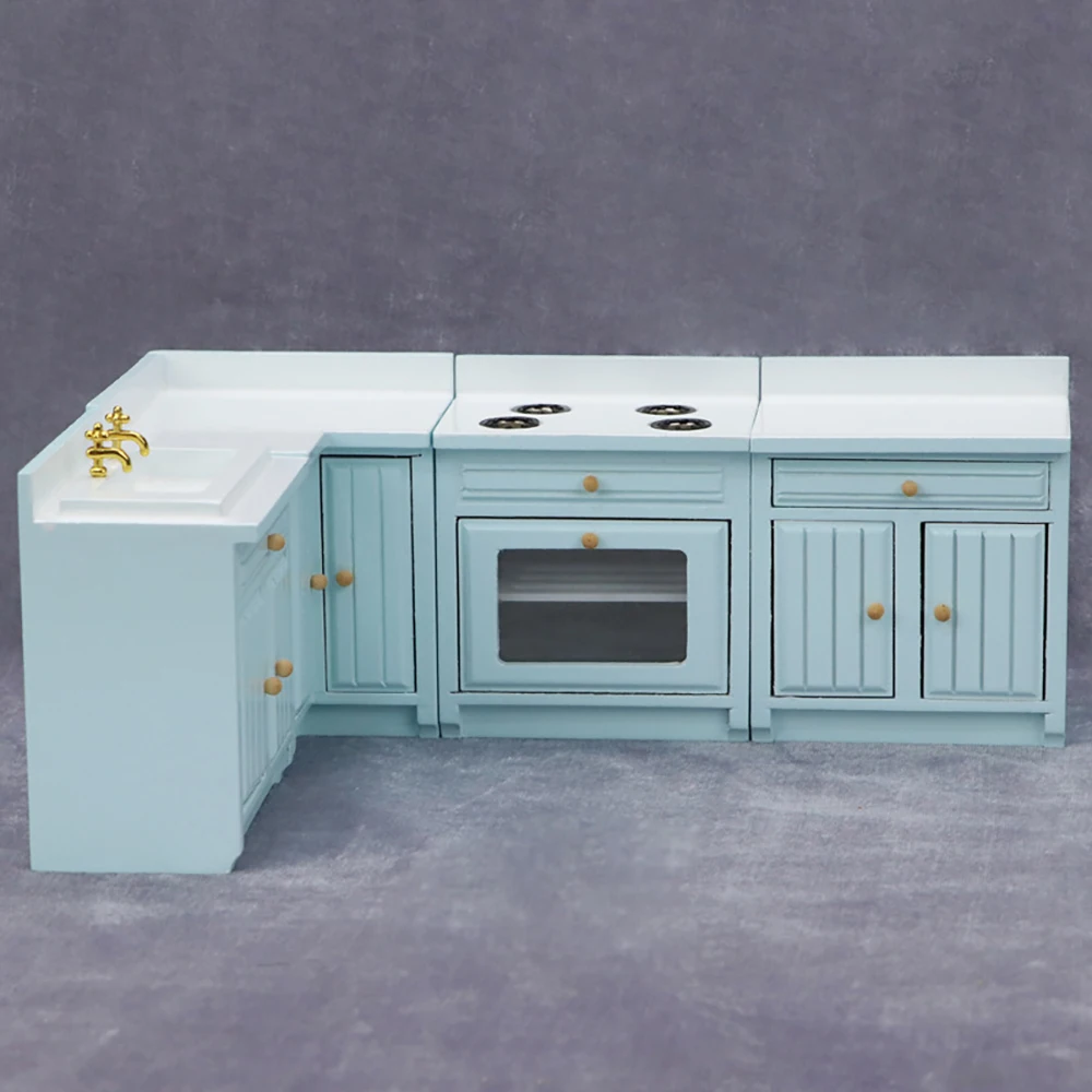 

1/12 Dollhouse Miniature Cupboard Mini Worktop Cooktop Sink Cabinet Model Toy for Doll House Accessories Decoration ob11 bjd