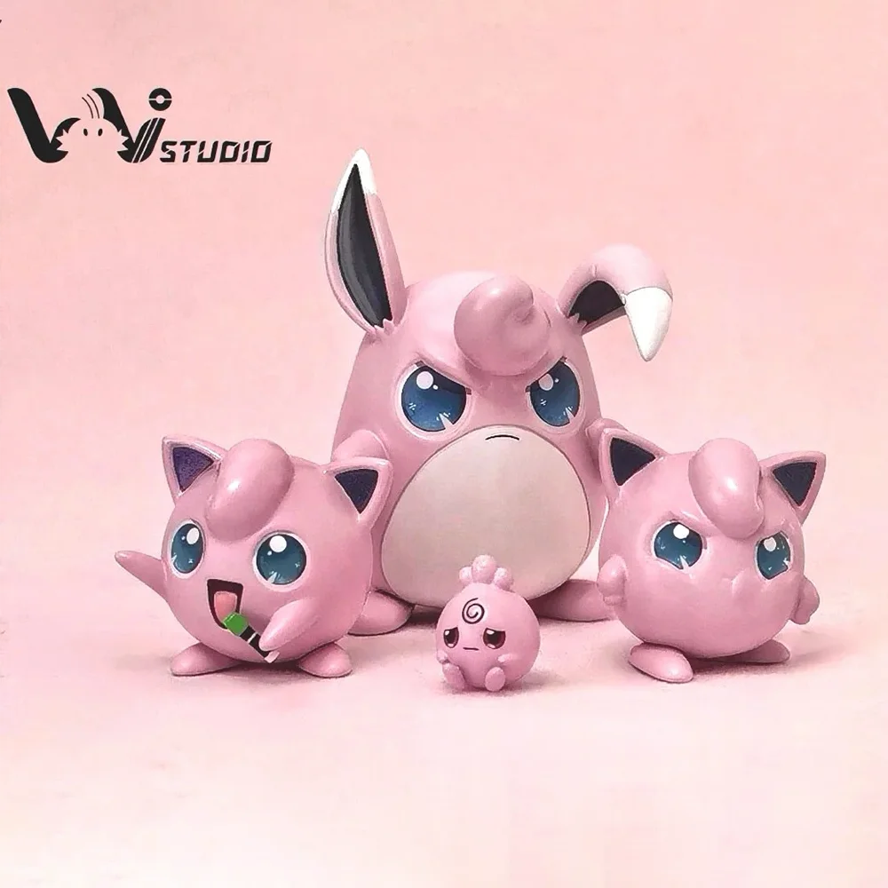 

Pokemon Jigglypuff Evolution Group Igglybuff Jigglypuff Wigglytuff аниме фигурки фигурка коллекционная модель мультяшный декор игрушка в подарок