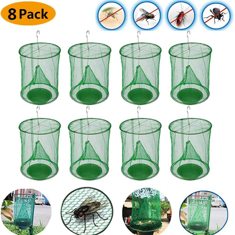 

8PCS Ranch Fly Trap, Flay Catcher, Most Effective Trap Ever Made with Food Bait Flay for Outdoor, Farms and Park