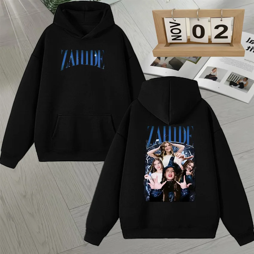 

High Quality Zahide Graphic Sweatshirts Double Sided Print Autumn Winter Hip Hop Fleece Men Women Long sleeve Hoodies Unisex