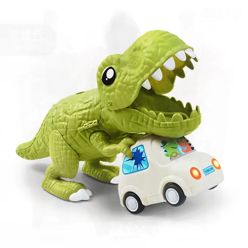 恐竜ティラノサウルスレックス鉄道車両シミュレーションシーンマッチングセット子供用ABS慣性スライド多ピース教育玩具