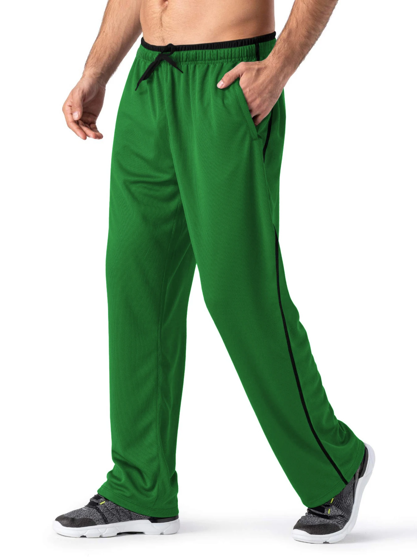 

Men's Athletic Pants Loose Fit Side Stripe Training Trousers Breathable Mesh Quick Dry Gym Fitness Workout Running Joggers