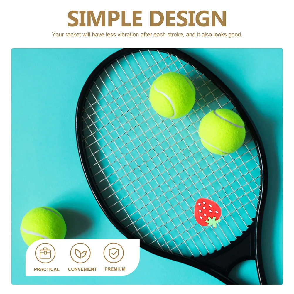 

12Pcs Tennis Racket Dampeners Strawberry Shape Silicone Vibration Shock Absorber Tennis Accessory Small Lightweight