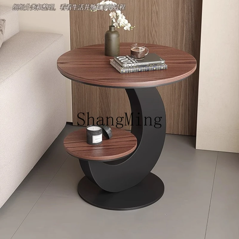 

LXY medieval style solid wood edge few living room sofa corner few bedside small round table