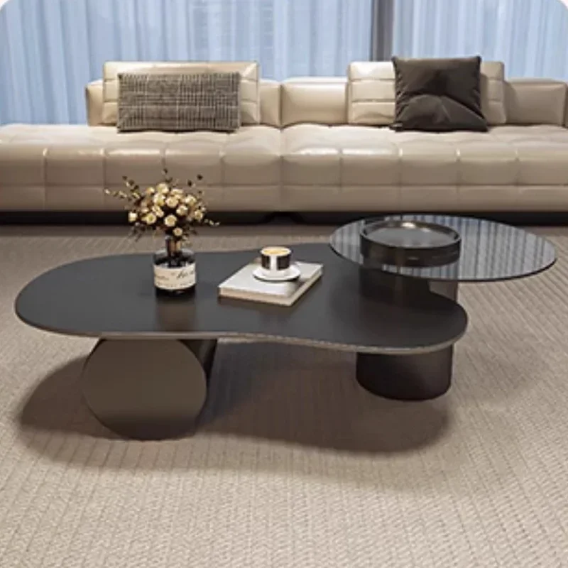 

Aesthetic Glass Side Table Unique Designer Modern Minimalist Side Table Standing Photo Album Meubles Chinese Style Furniture