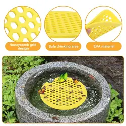 Floating Bee Island Floating Bee Feeder Island Honeycomb Feeder Bee Drinker Island Tray for Outdoor Garden Thirsty Pollinators