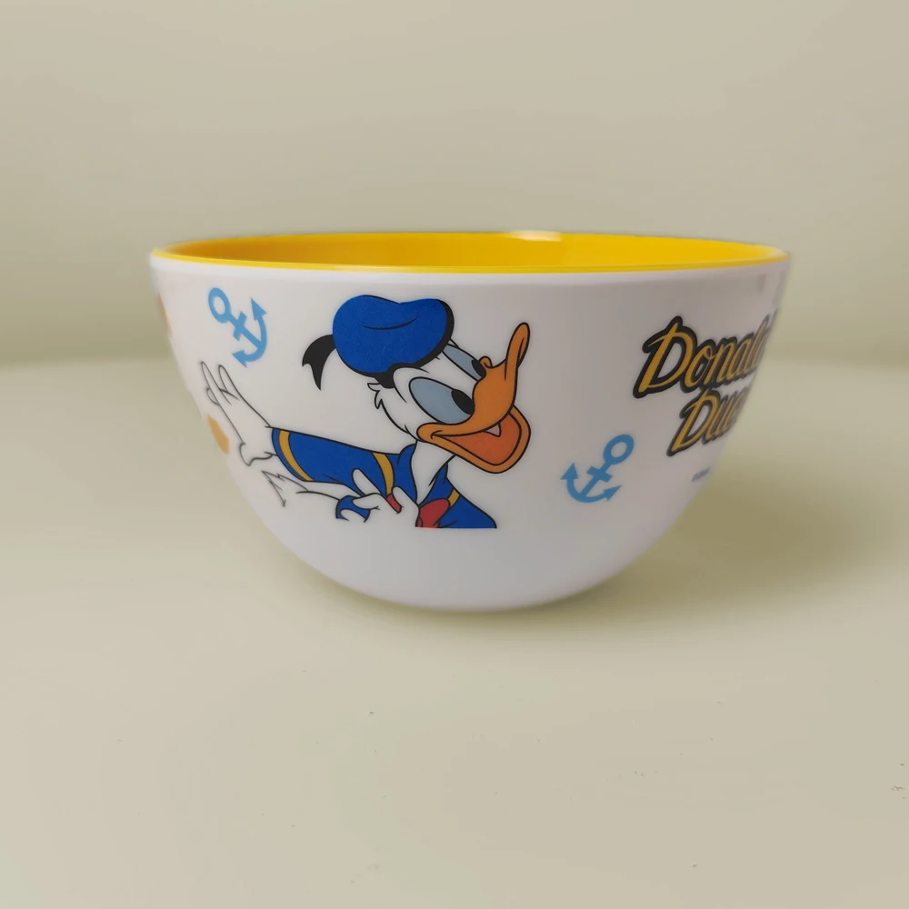 1pc Disney classic cartoon Donald Duck and Daisy Duck two-color bowl Family dinner Rice Bowl Fruit salad soup bowl cute and fun