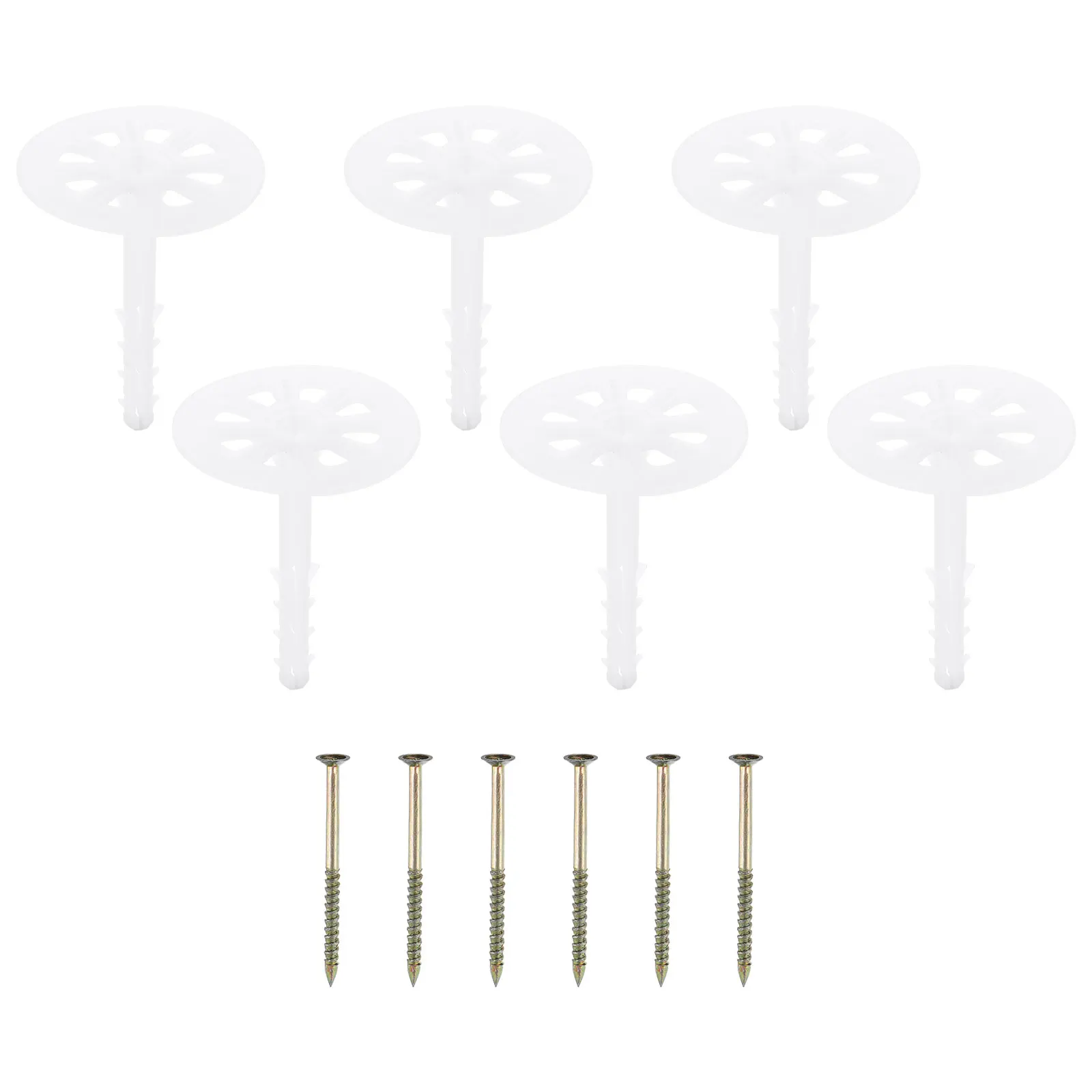 50Pcs 82mm Perforated Insulation Pins, Insulating Nails Wall Plug Plastic Expansion Bolt for Fixing Foam Boards to Masonry Wal