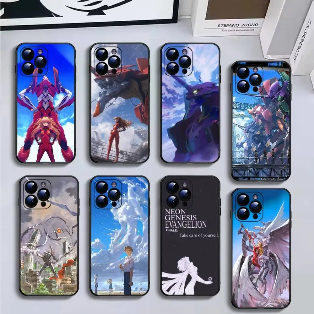 

A-Anime E-Evangelions Phone Case For iPhone16,15,14,13,12,11 Plus,Pro Max,XS,X,XR,SE,Mini,8,7,Soft Silicone Black Cover
