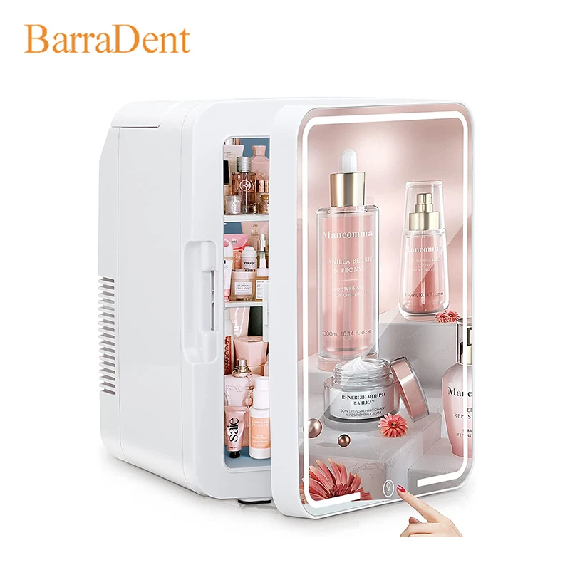 6L Refrigerator Vanity Mirror Two-in-One Large Capacity Portable Dresser Vanity Mirror Car Bedroom Mini Small Refrigerator