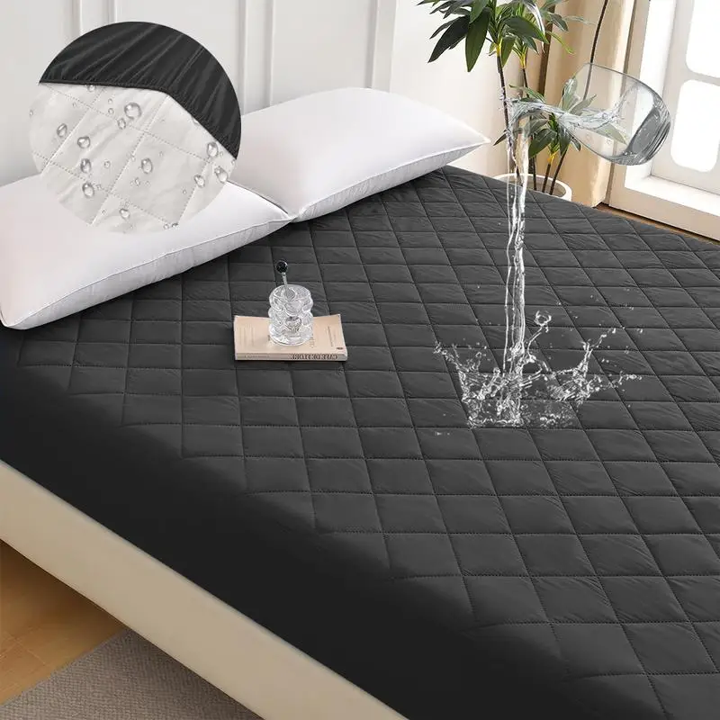 

Ultrasonic Waterproof Mattress Protector Black Size F - Diamond Grid Design