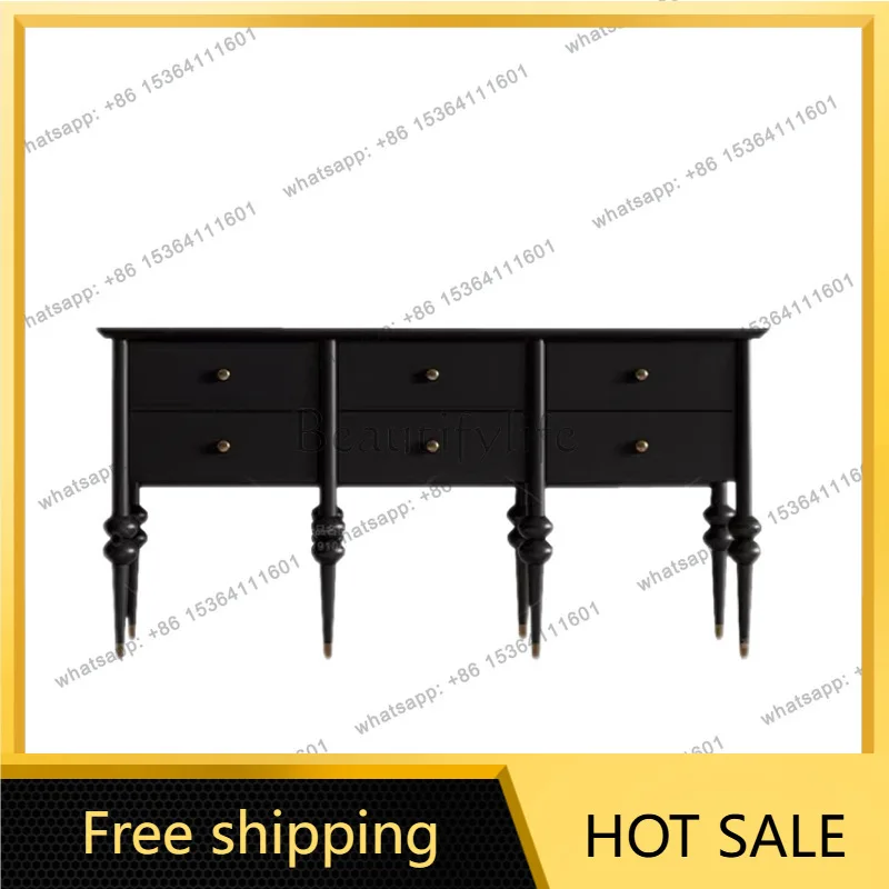 Zj. American light luxury solid wood porch cabinet, post-modern simple living room decoration cabinet
