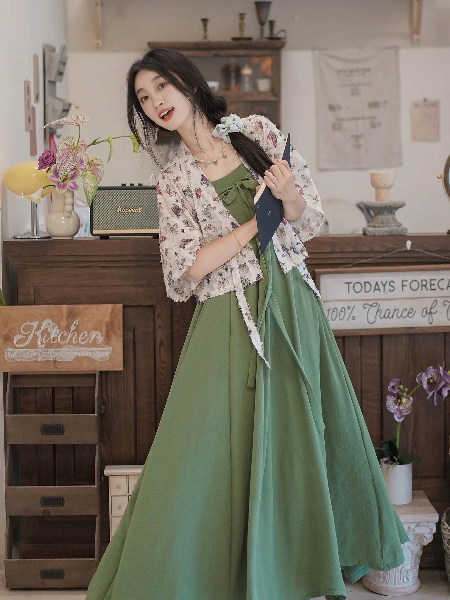 

Оригинальный комплект миди Hanfu для женщин, свободный широкий сарафан, корейский Sle, летнее новое поступление