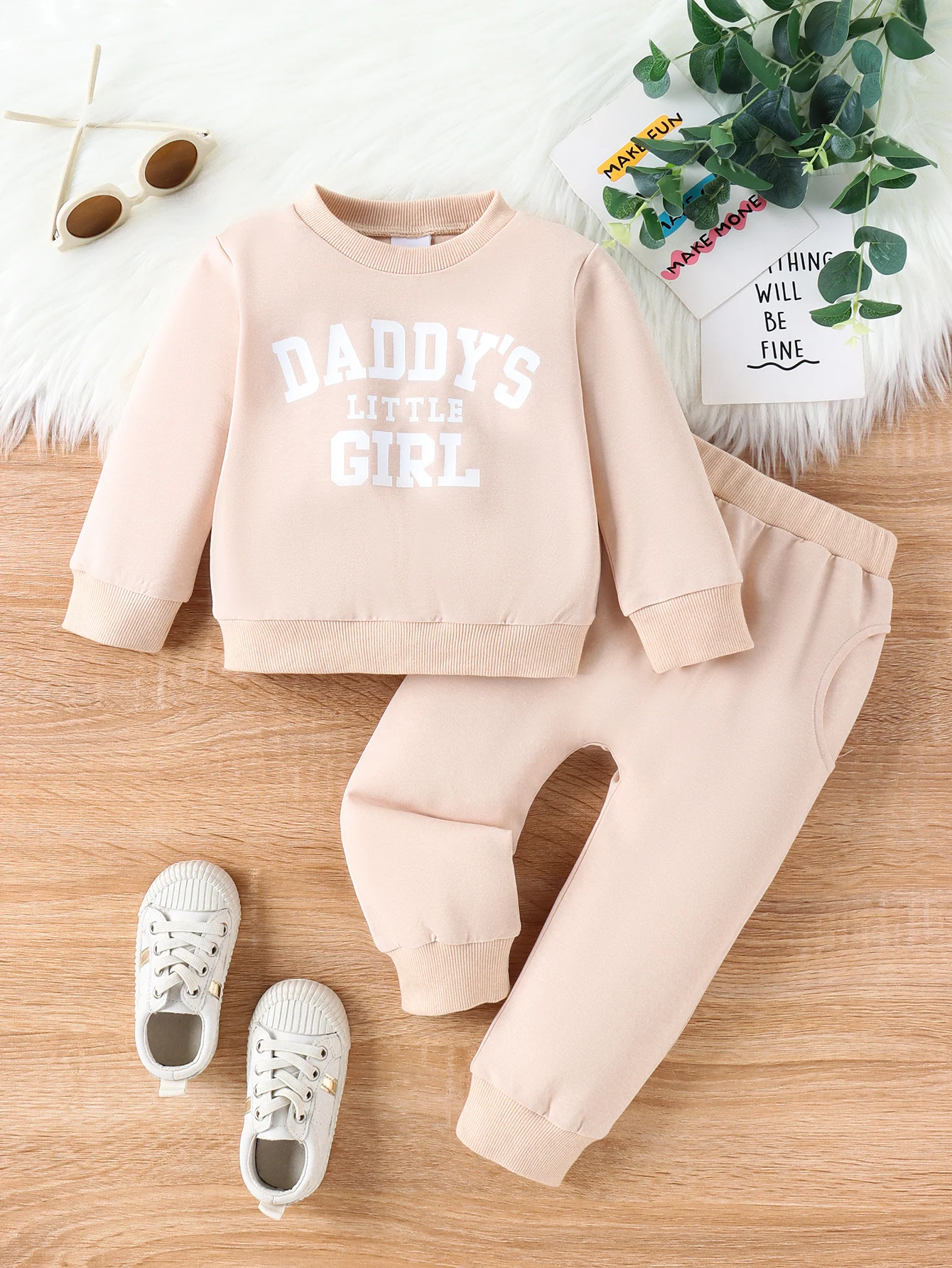 Toddler Baby Girl Letter Print Sweatshirt Pants Set 2PCS Daddy's Girl Outfit Spring Autumn Kids Tracksuit