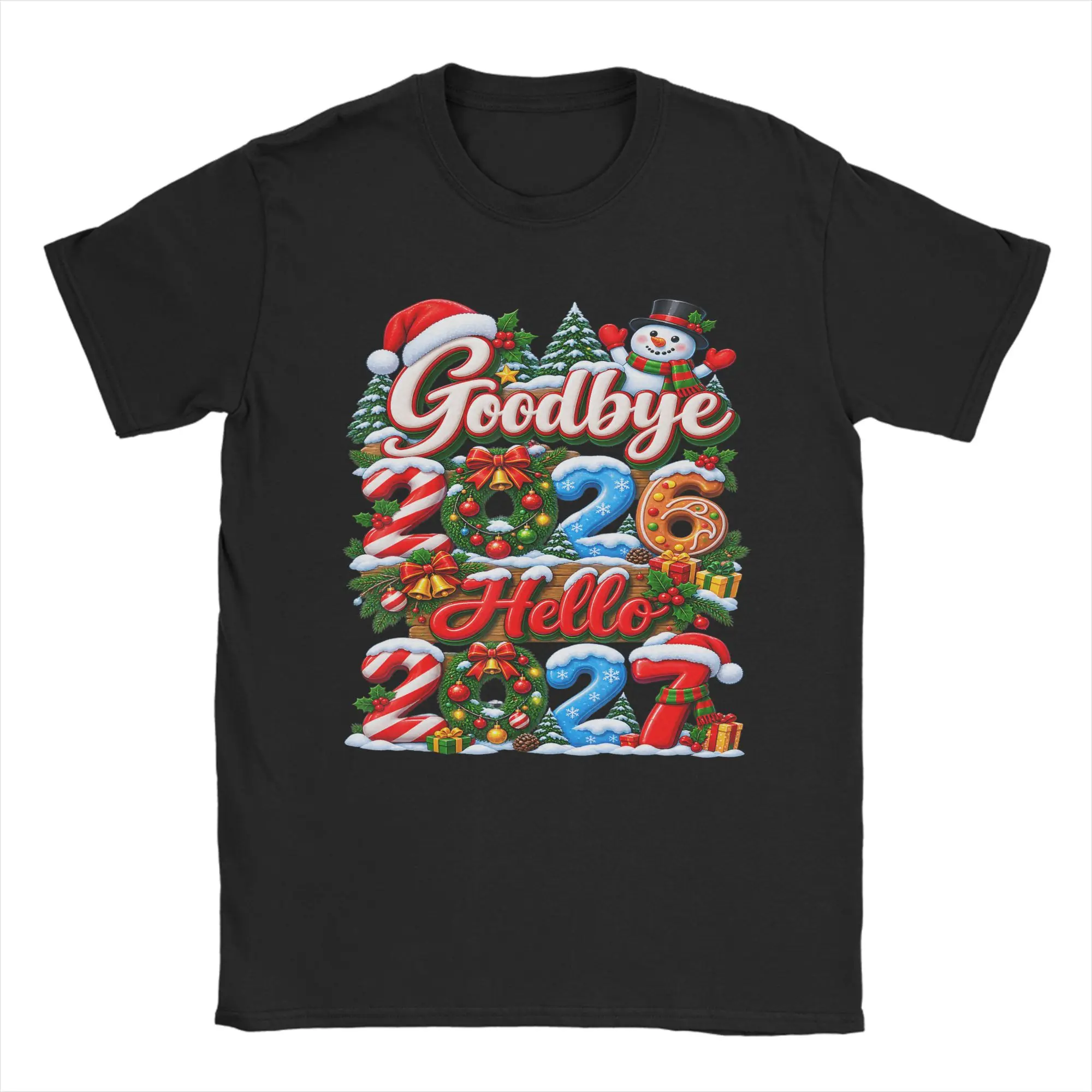 Goodbye 2026 Hello 2027 T-Shirt Summer  Vintage T-Shirts Cotton Harajuku Tshirt For Adult Short-Sleeve Casual Tees
