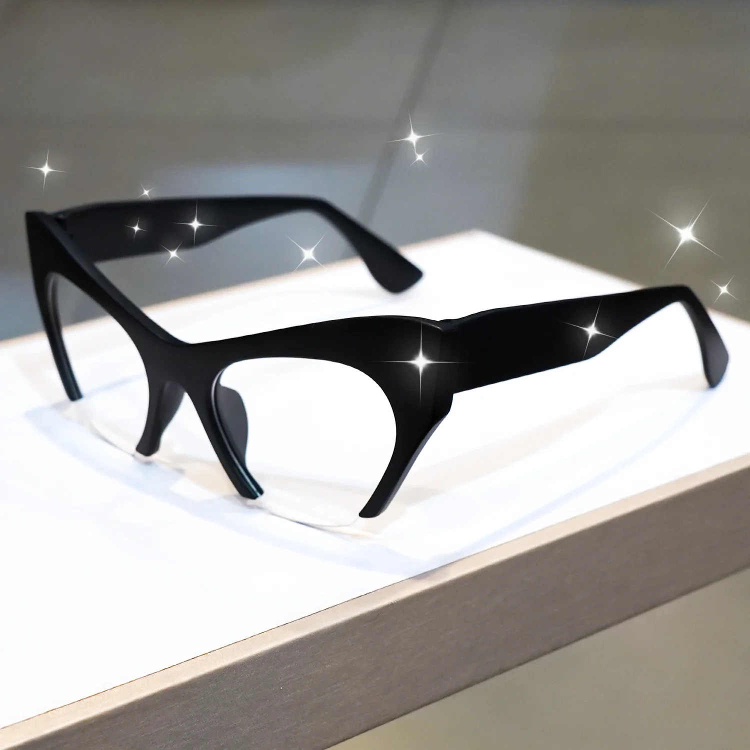 2 Stück stilvolle Cat-Eye-Lesebrille mit großem Rahmen, einfache Retro-Lesebrille, geeignet für Männer und Frauen – Detail 13