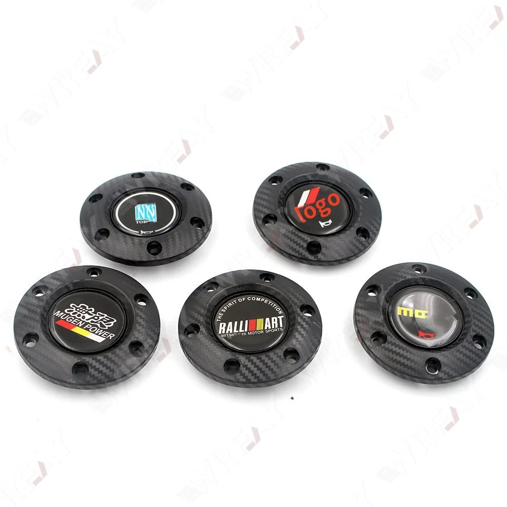 ND Rallart Car Styling Racing Steering Wheel Horn Push Button Speaker Control Cover ABS Carbon Cover