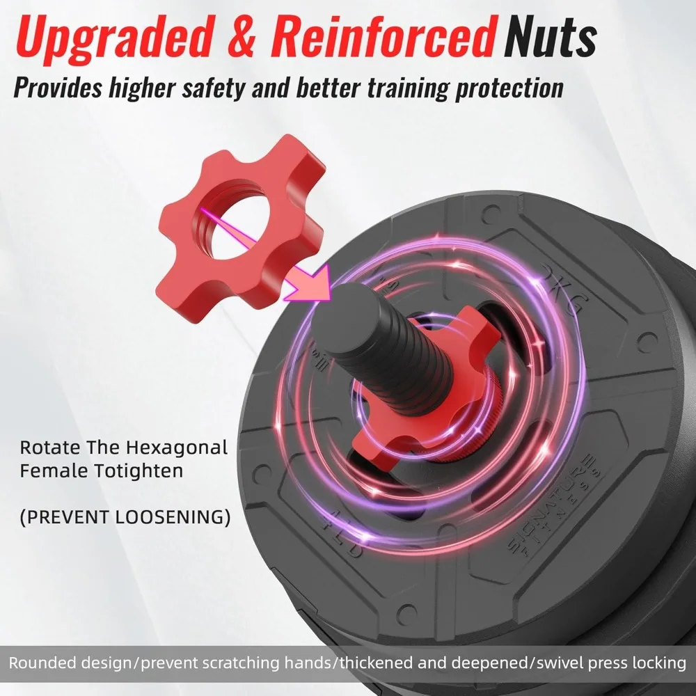 مجموعة دمبل قابلة للتعديل 40 رطل/60 رطل، 2 في 1/4 في 1 أوزان الصالة الرياضية المنزلية للرجال والنساء للياقة البدنية #3