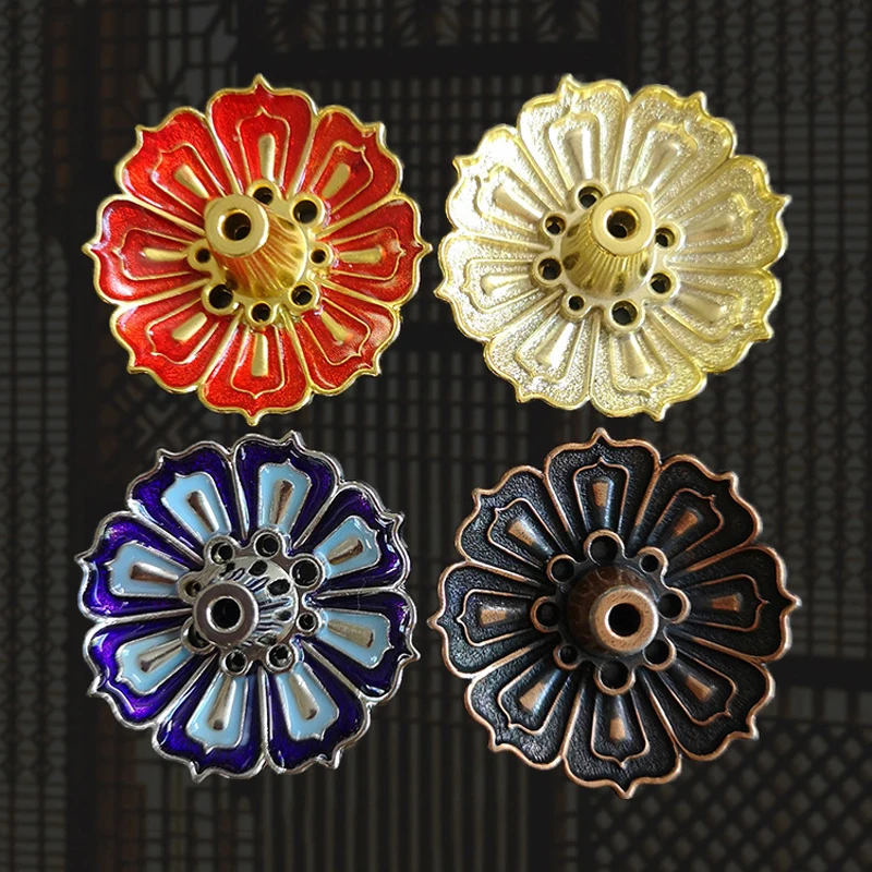 1pc Vintage Lotus Fragrance Insert Thread Fragrance Incense Burner Plate Lotus Holder Cucurbitar Fragrant Seat Base Incense Clip