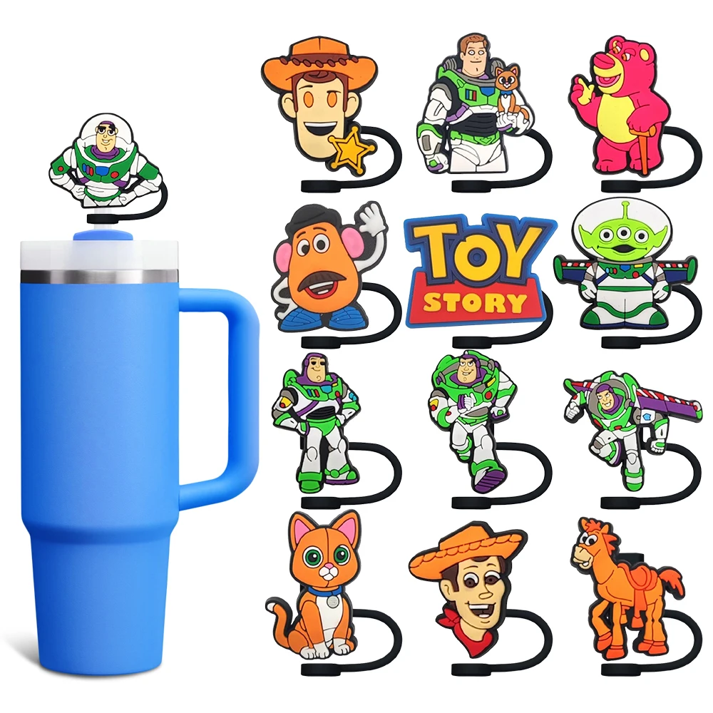 

Hot Toys Movie Cartoon Straw Cover Cap 10MM Straw Plug Eco-friendly Splash Proof Drinking Cap Charms Pendant Home Party Gift
