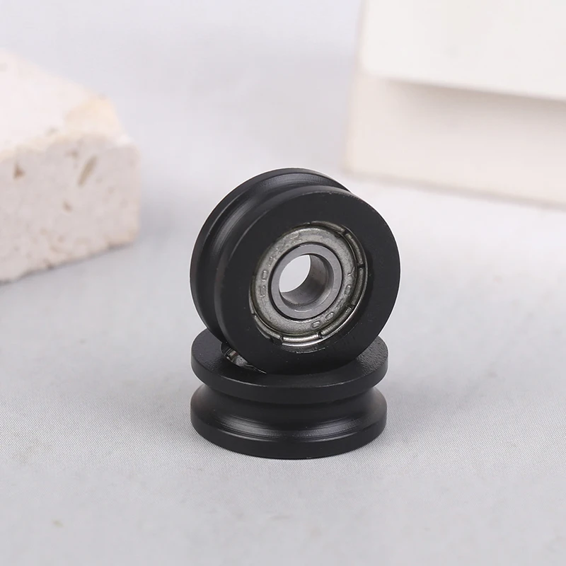 High Quality Carbon Steel 4*15*6mm U Groove Nylon-coated Plastic Mini-pulley Groove Roller Wheel 604 Bearing Wheel Hardware New