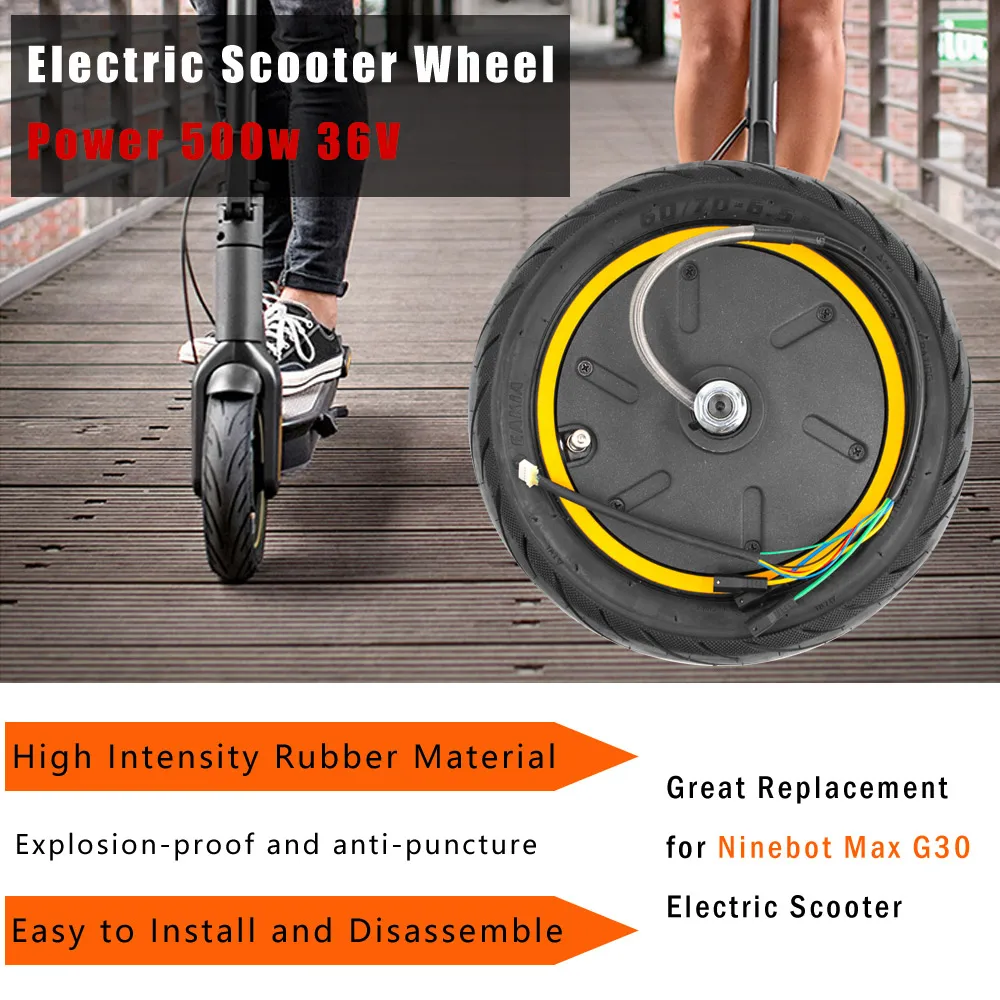 60/70-6.5 350W Motor Engine Wheel Assembly Kit for Segway Ninebot MAX G30 KickScooter Electric Scooter Wheel Hub Motor Spare