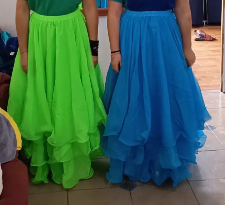 Ropa de danza del vientre árabe para mujer, disfraz de niña, vestidos gitanos de tul, falda de danza oriental, traje egipcio para mujer