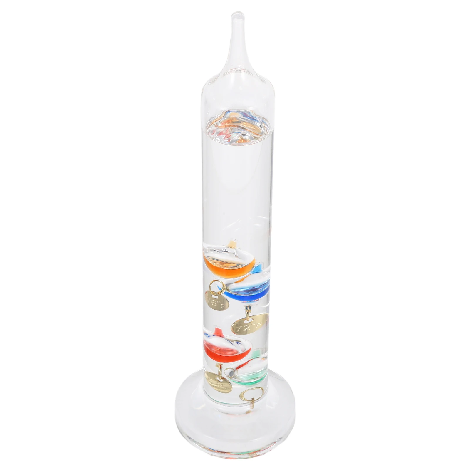 

Galileo Thermometer Glass Desktop Indoor Decorative Colorful Spheres Temperature Gauge Gold Tags Accurate Reading Home Office