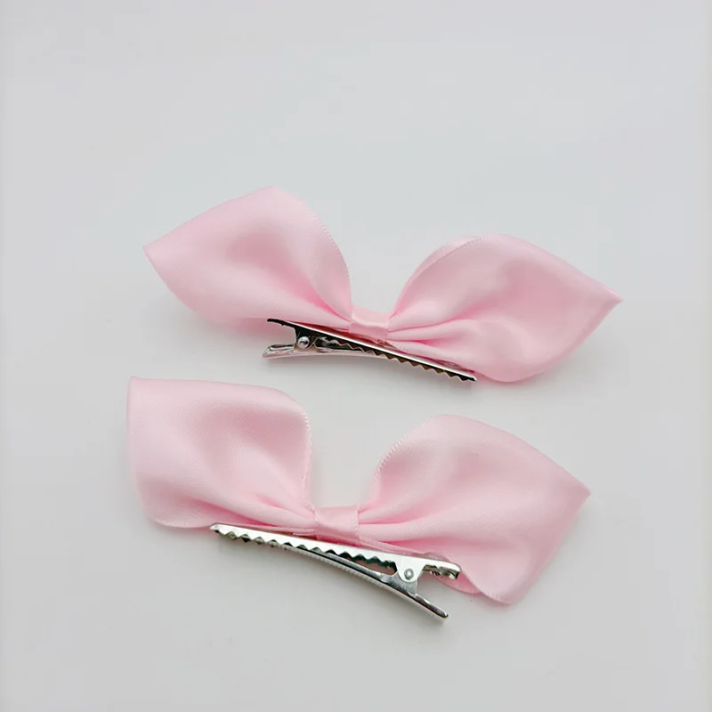 2pcs Ribbon Standing Hair Bows Clips Vintage Bowknot Side Hairpin Cute Girls Barrettes Headdress  Hair Accessories for Women