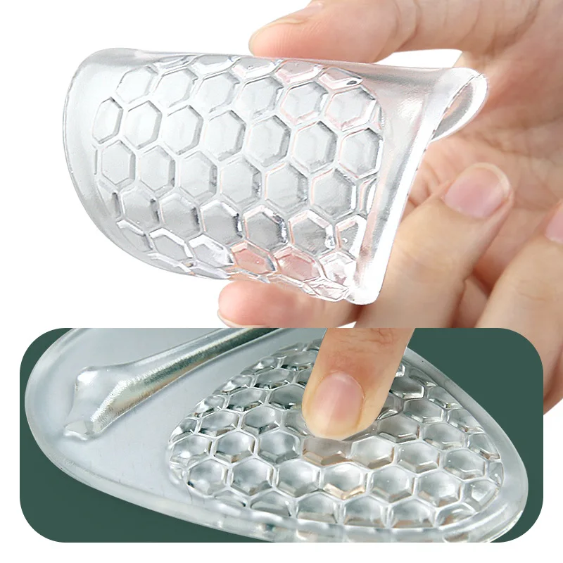 وسادة الأمامية هلام العسل عالية الكعب تخفيف الضغط الأمامية لينة ذاتية اللصق امتصاص الصدمات الجسيمات تدليك المضادة للانزلاق