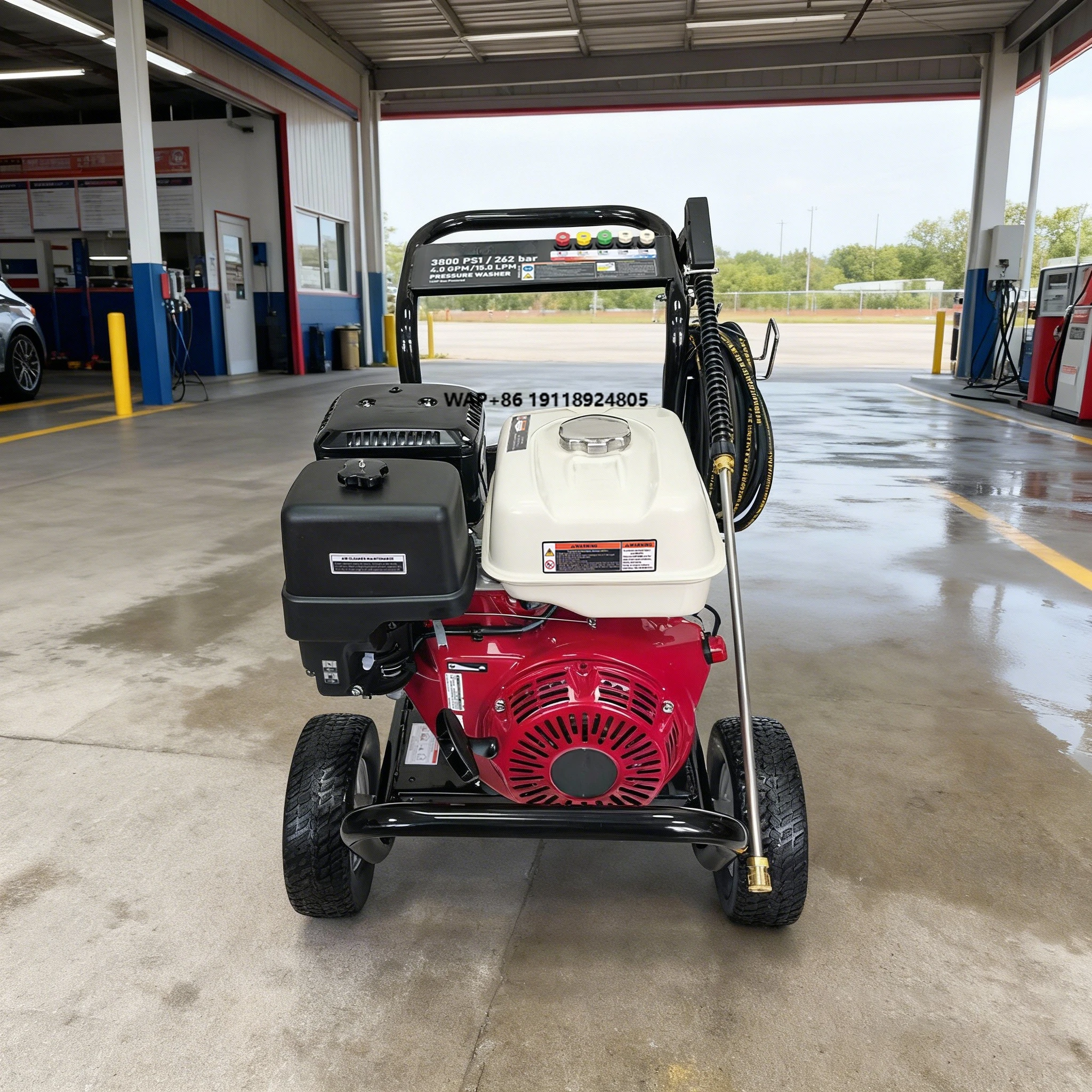 

Low-Maintenance H0nda GX390 Pressure Washer 3800PSI/262BAR Dual-Start Cleaner for Catering Kitchen & Workshop