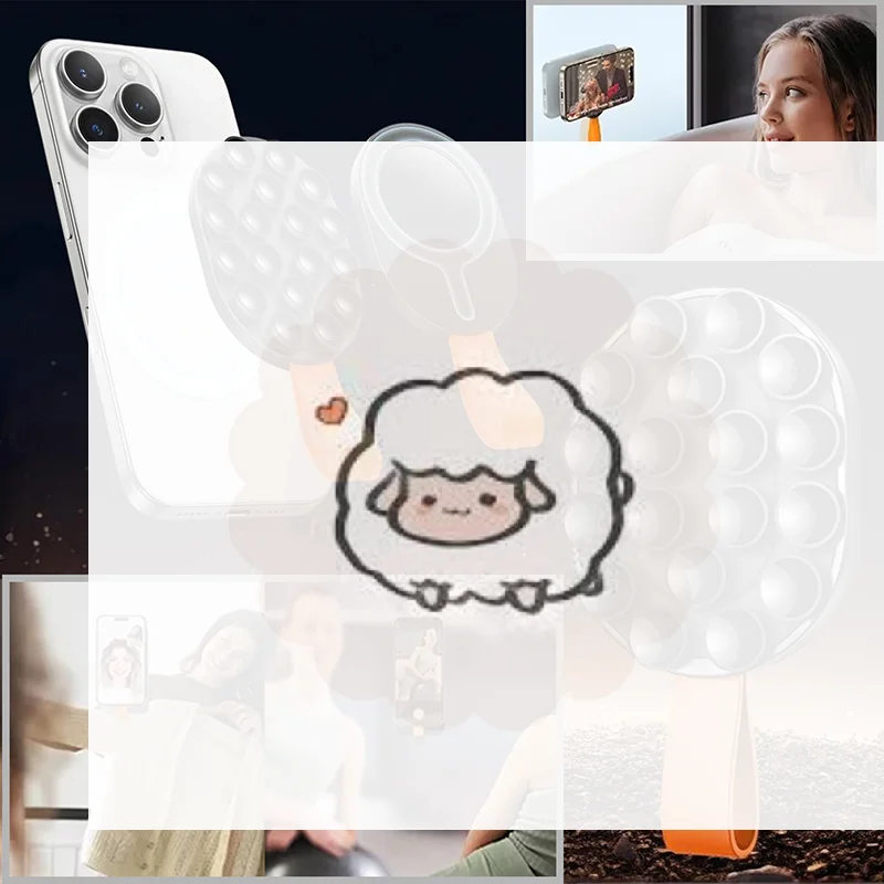 حامل هاتف ذو كوب شفط فائق - مثالي للمرايا والاستحمام لهواتف iPhone وAndroid