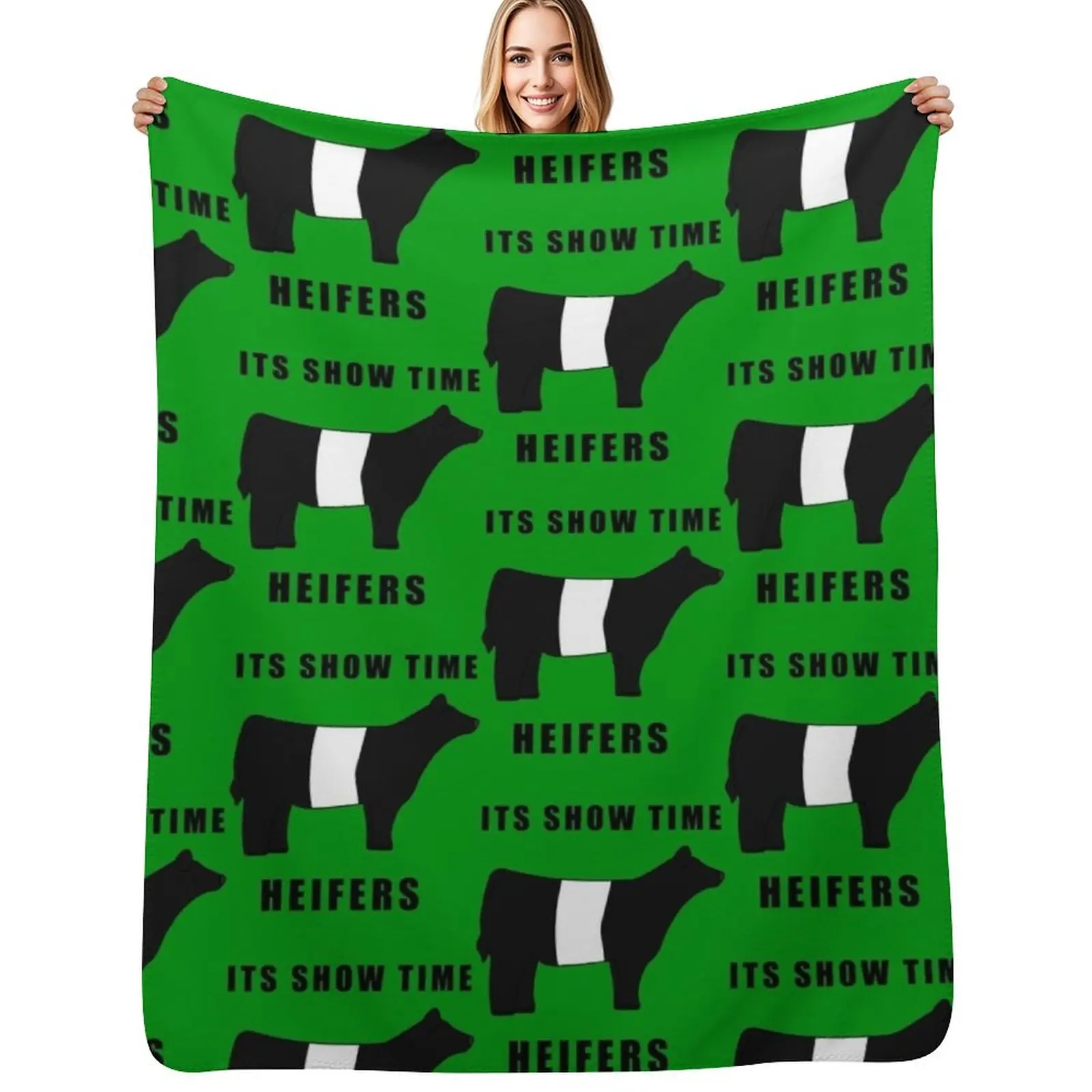 ITS SHOW TIME HEIFERS Belted Galloway Black and white Throw Blanket Thins bed plaid Decorative Throw Luxury Brand Blankets
