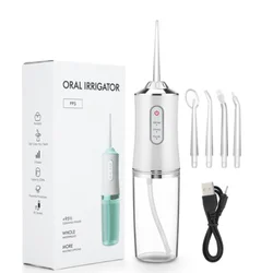 Irrigateur buccal aste par USB, jet d'eau dentaire portable, 6 embouts, 240ml d'eau précieuse, nettoyeur de dents étanche IPX6, nouveau