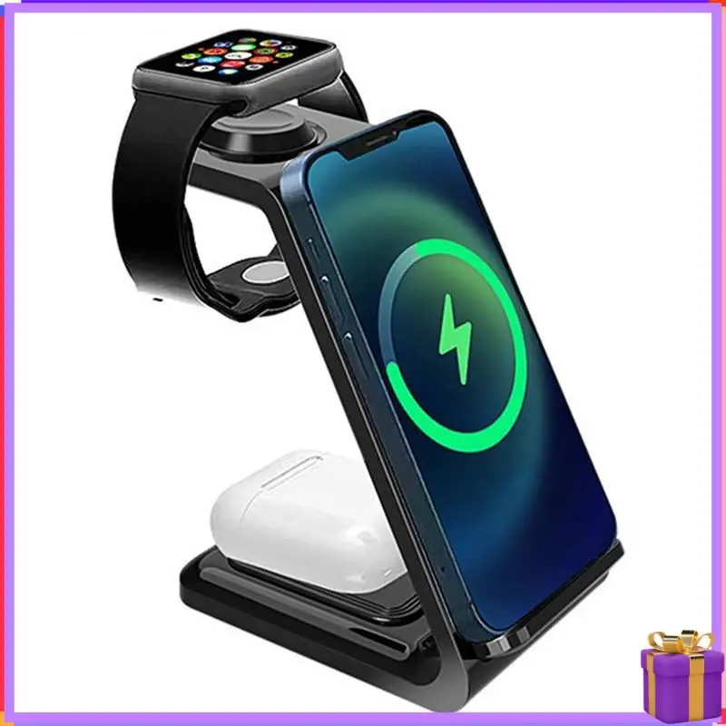 

Advanced 100W Wireless Charger 3 In 1 Stand Dock For Watch Pods Phone Induction Fast Charging Station
