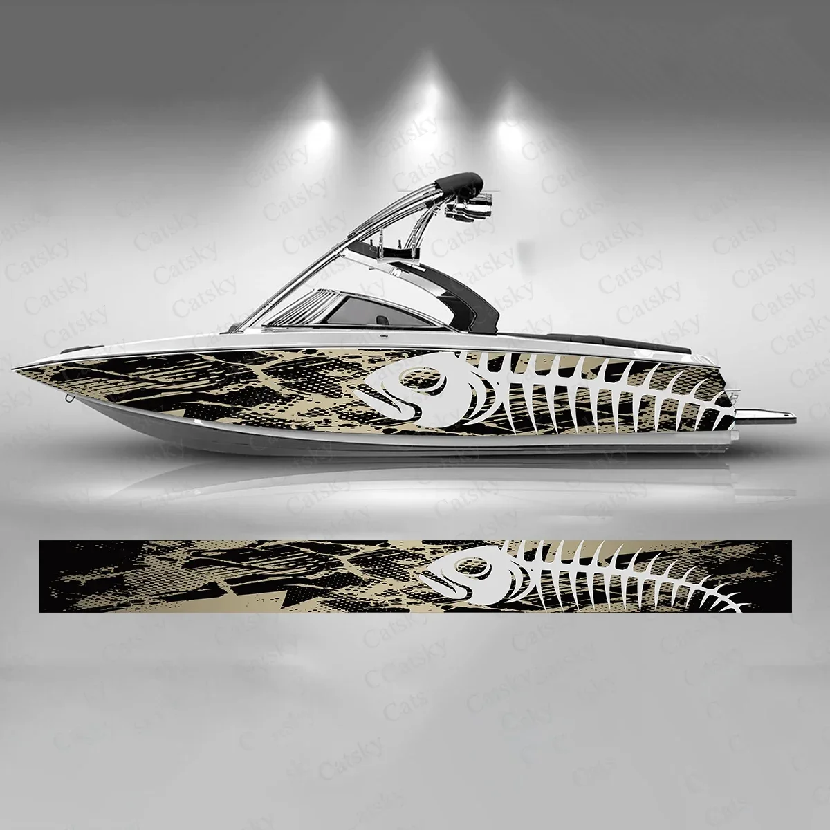 Marlin Fish Geometry Boat Sticker Fashion Custom Fish Boat-Sticker Vinyl Waterproof Boat Wrap Graphic Boat Wrap Decal