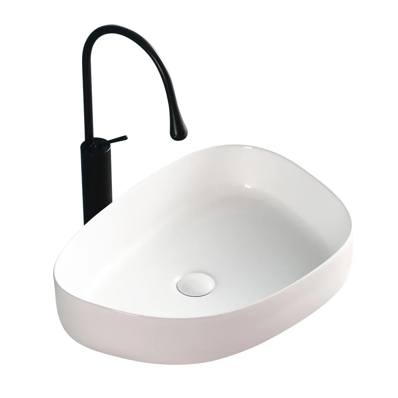 

Hotel basin Nordic countertop white toilet washbasin single round art basin washbasin