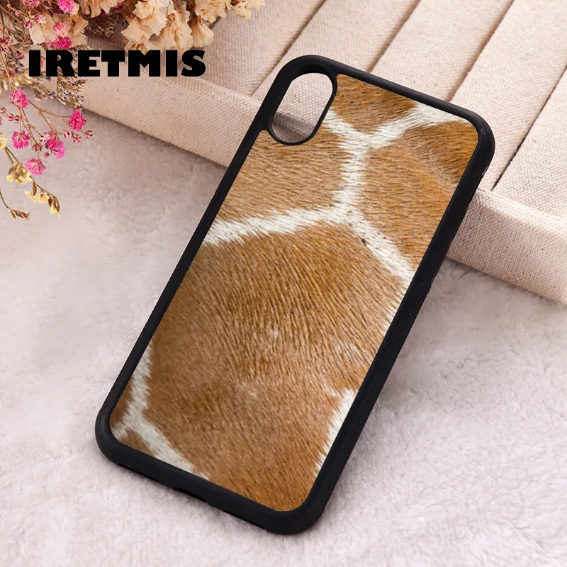 Iretmis Phone Cover Case For iPhone X XS Max XR 11 12 13 PRO MINI 14 15 16 Plus Rubber Silicone TPU Giraffe